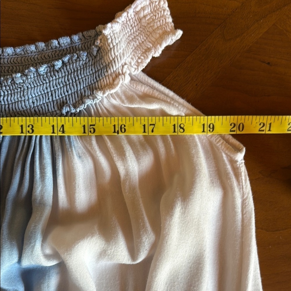 Blue and White Strapless Resort Maxi Gown - Picture 13 of 13